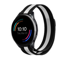 Strap-it Bracelet Milanais OnePlus Watch (noir/blanc)