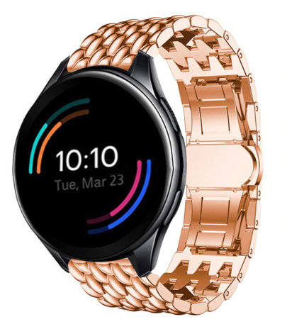 Strap-it Strap-it Bracelet acier dragon OnePlus Watch (or rose)