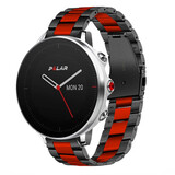 Strap-it Bracelet acier Polar Grit X (noir/rouge)