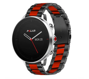 Strap-it Bracelet acier Polar Grit X (noir/rouge)