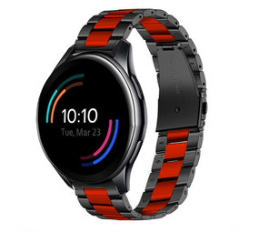 Strap-it Bracelet acier OnePlus Watch (noir/rouge)