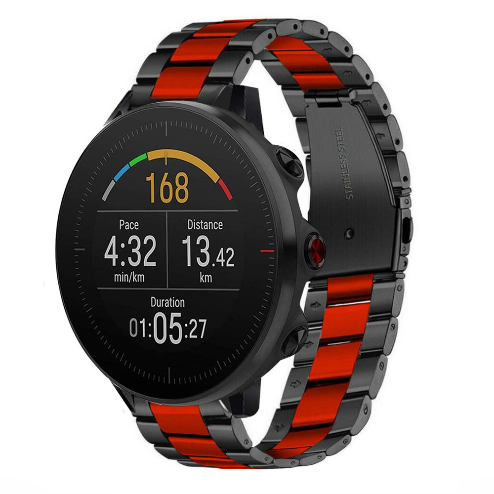 Bracelet acier Polar Vantage M noir rouge Braceletsmartwatch