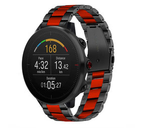 Strap-it Bracelet acier Polar Vantage M (noir/rouge)