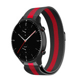 Strap-it Bracelet Milanais Amazfit GTR 2 (noir/rouge)