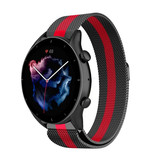 Strap-it Bracelet Milanais Amazfit GTR 3 (Pro) (noir/rouge)