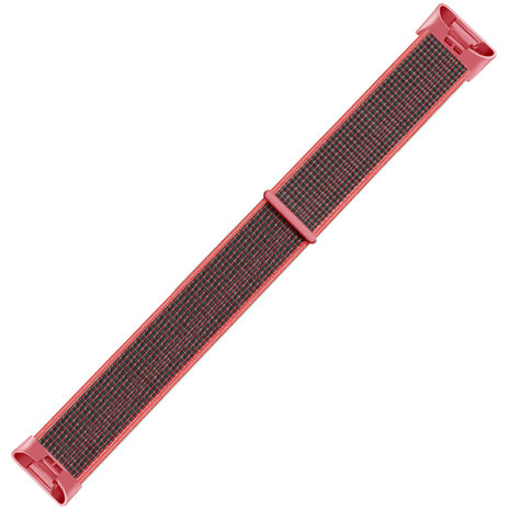 Strap-it Strap-it Bracelet nylon Fitbit Charge 3 (noir/rouge)