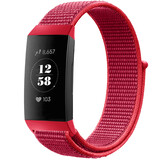 Strap-it Bracelet nylon Fitbit Charge 3 (rouge)