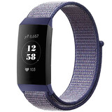 Strap-it Bracelet nylon Fitbit Charge 4 (bleu foncé)