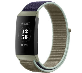 Strap-it Bracelet nylon Fitbit Charge 4 (kaki)