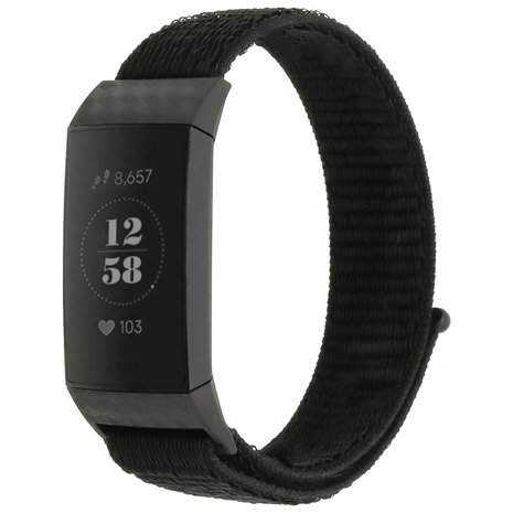 Strap-it Strap-it Bracelet nylon Fitbit Charge 3 (noir)