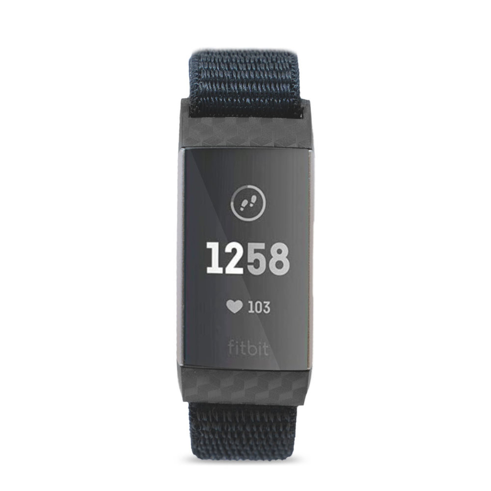 Strap-it Strap-it Bracelet nylon Fitbit Charge 3 (noir)