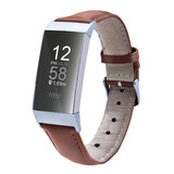 Strap-it Bracelet cuir Fitbit Charge 3 (marron)