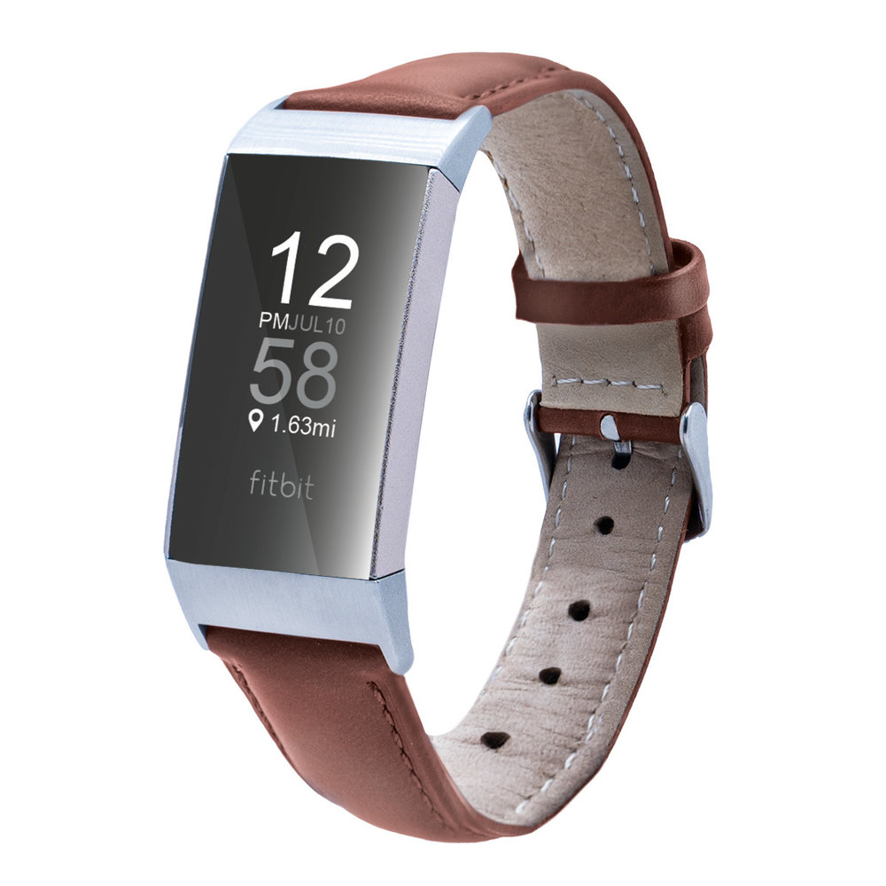 Strap-it Strap-it Bracelet cuirFitbit Charge 4 (marron)
