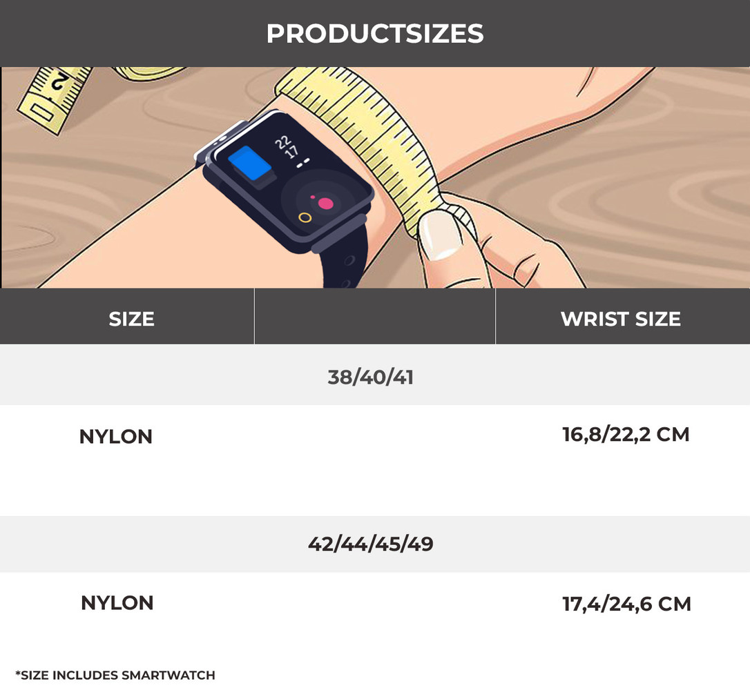 Strap-it Strap-it Bracelet nylon Apple Watch (noir) 