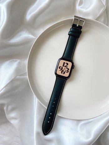 Strap-it Strap-it Bracelet cuir Apple Watch 8 (vert)