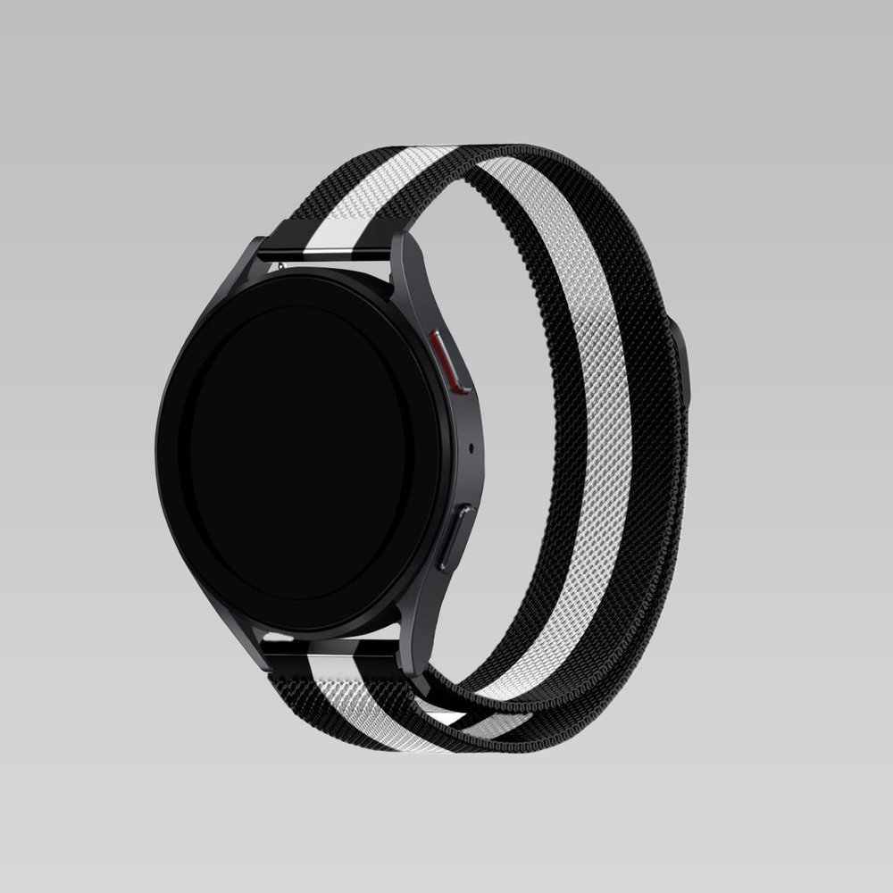 Strap-it Strap-it Fossil Gen 5e Bracelet Milanais 44mm (noir/blanc)