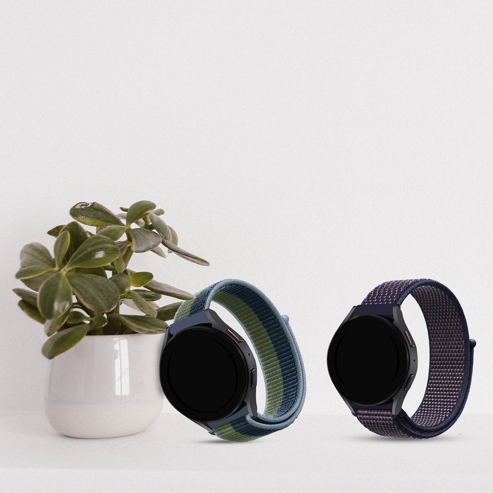 Strap-it Strap-it Bracelet nylon Huawei Watch GT 3 46mm (vert et bleu)