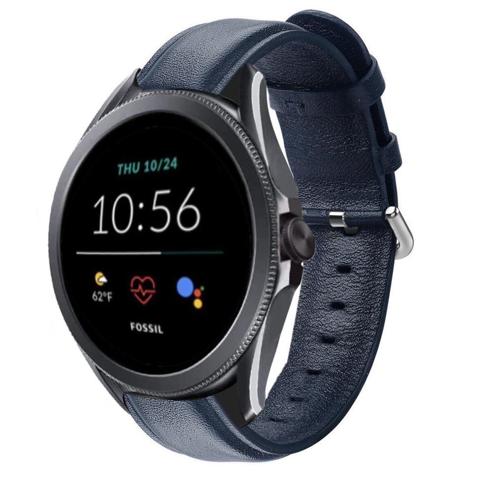 Strap-it Strap-it Bracelet cuir Fossil Gen 5e 44mm (bleu foncé) Strap-it Strap-it Bracelet cuir Fossil Gen 5e 44mm (bleu foncé)