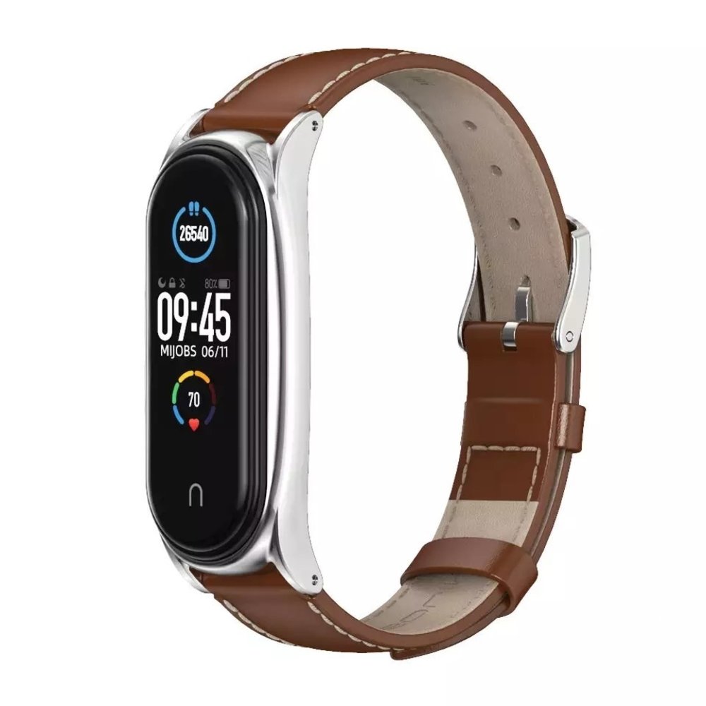 Strap-it Strap-it Bracelet cuir Xiaomi Mi Band 5 (marron)