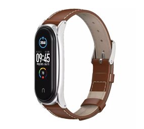 Strap-it Bracelet cuir Xiaomi Mi Band 5 (marron)