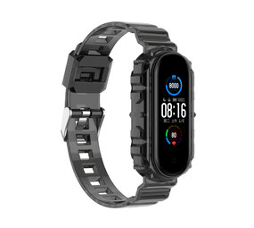Strap-it Bracelet TPU transparent Xiaomi Mi Band 5 (noir transparent)