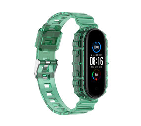 Strap-it Bracelet TPU transparent Xiaomi Mi Band 5 (vert transparent)