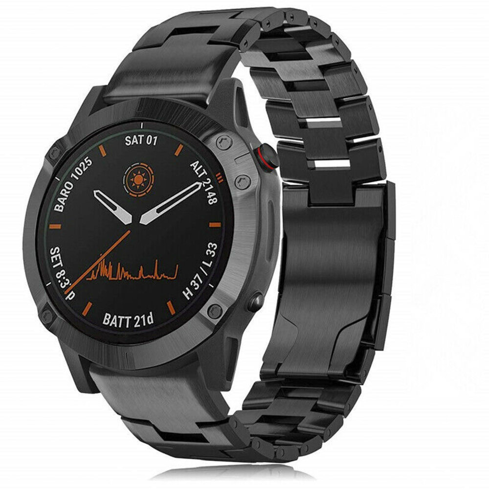 Strap-it Strap-it Bracelet titane Garmin Fenix 5 / 6 (noir)