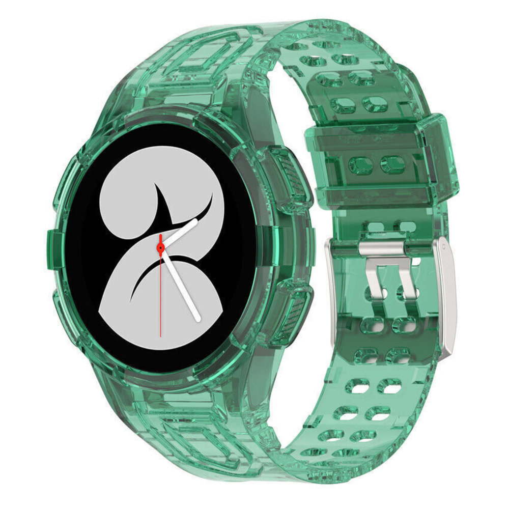 Strap-it Strap-it Bracelet silicone intégral Samsung Galaxy Watch 4 40mm (vert transparent)