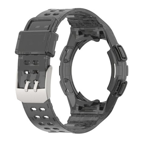 Strap-it Strap-it Bracelet silicone intégral Samsung Galaxy Watch 4 Classic 46mm (noir transparent)