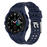 Strap-it Bracelet silicone intégral Samsung Galaxy Watch 4 Classic 46mm (bleu foncé)