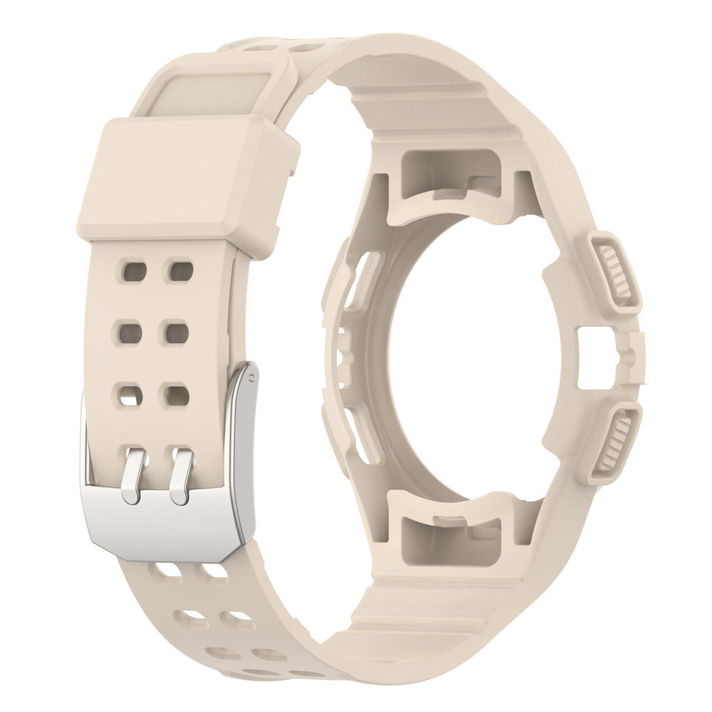 Strap-it Strap-it Bracelet silicone intégral Samsung Galaxy Watch 4 Classic 46mm (blanc ivoire)