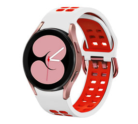 Strap-it Bracelet sport carré Samsung Galaxy Watch 4 40mm (blanc/rouge) Strap-it Bracelet sport carré Samsung Galaxy Watch 4 40mm (blanc/rouge)