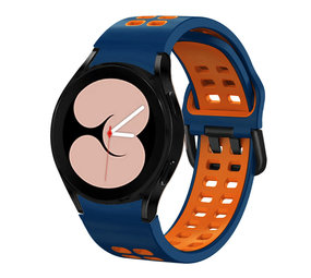 Strap-it Bracelet sport carré Samsung Galaxy Watch 4 40mm (bleu/orange)