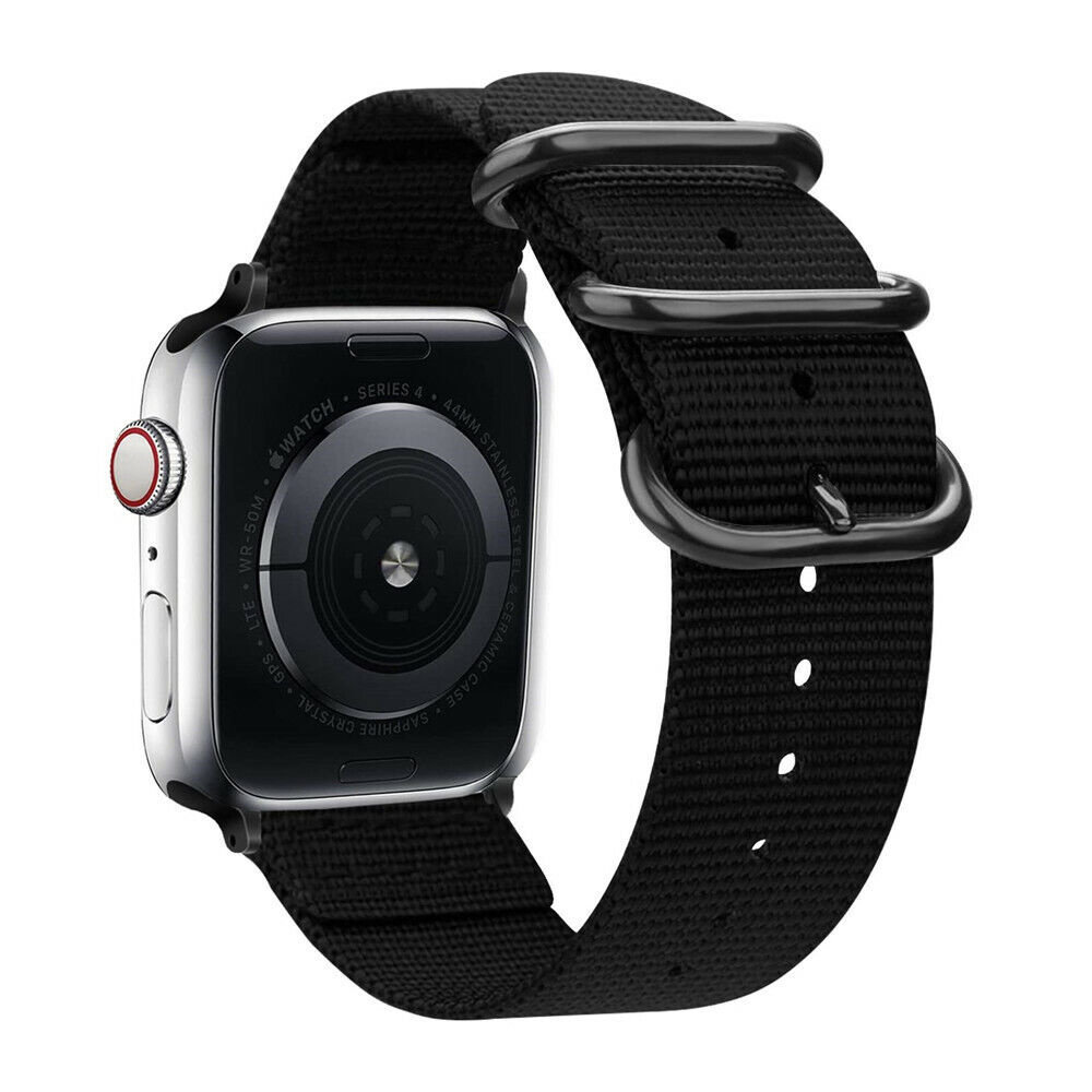 Strap-it Strap-it Bracelet à boucle en nylon Apple Watch (noir)
