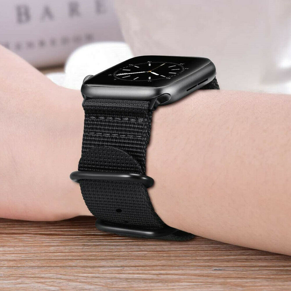 Strap-it Strap-it Bracelet à boucle en nylon Apple Watch (noir)