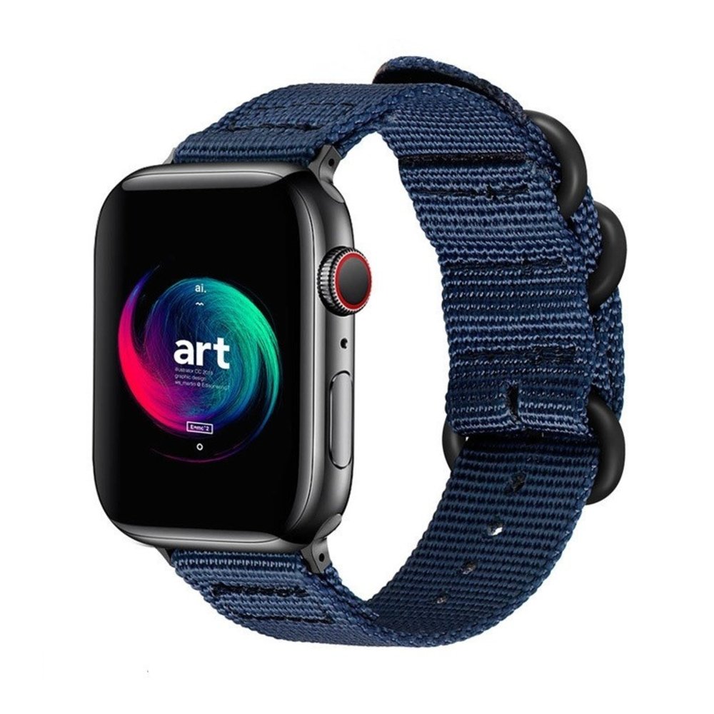Strap-it Strap-it Bracelet à boucle en nylon Apple Watch (bleu)
