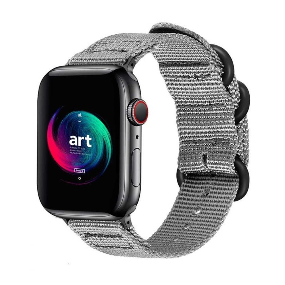 Strap-it Strap-it Bracelet à boucle en nylon Apple Watch (gris)