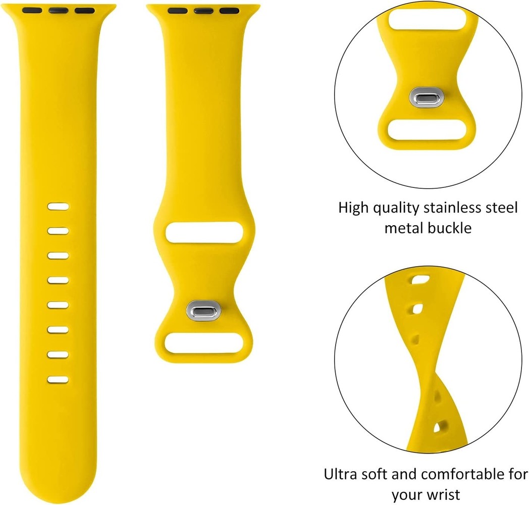 Strap-it Strap-it Bracelet Apple Watch silicone  (jaune)