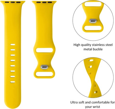 Strap-it Strap-it Bracelet Apple Watch silicone  (jaune)