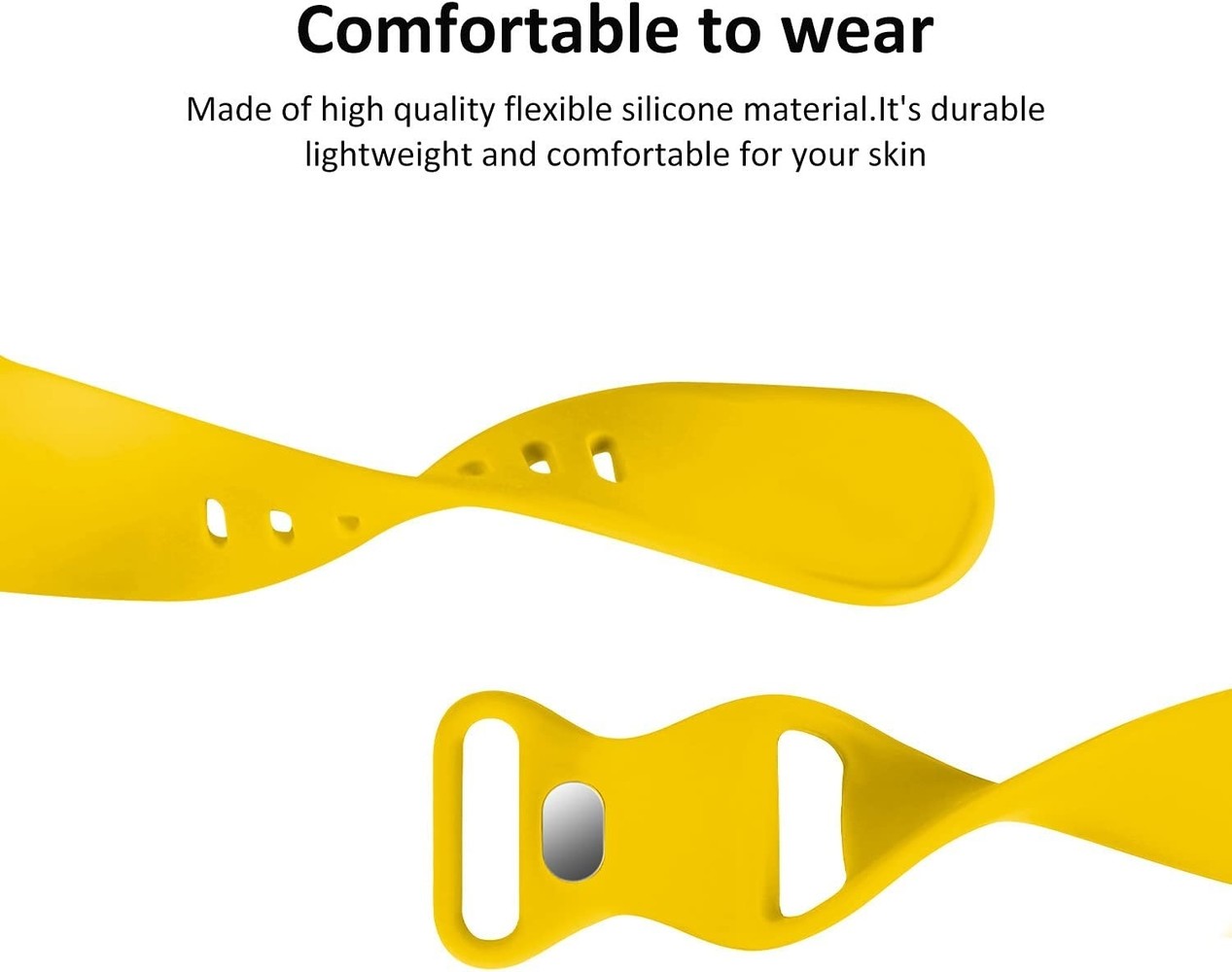 Strap-it Strap-it Bracelet Apple Watch silicone  (jaune)