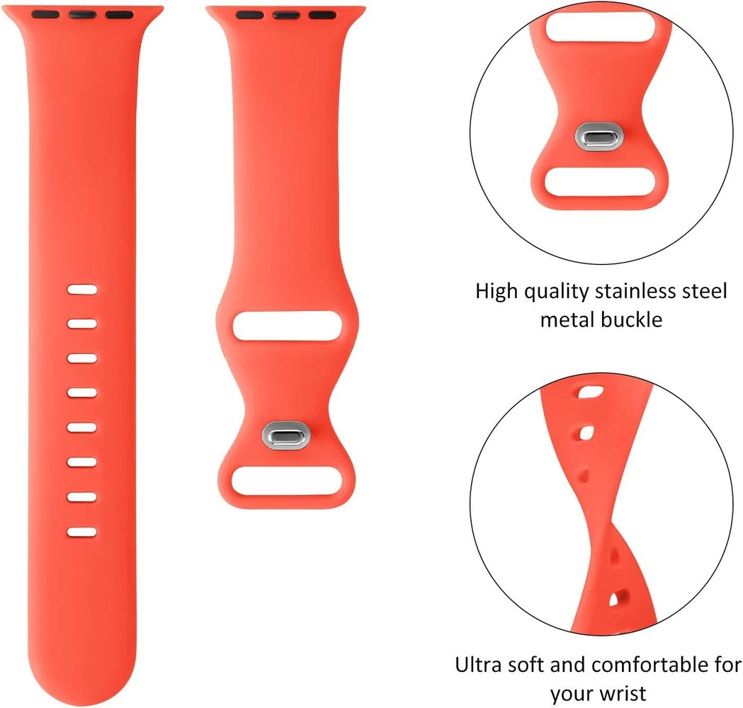 Strap-it Strap-it Bracelet Apple Watch silicone  (corail)