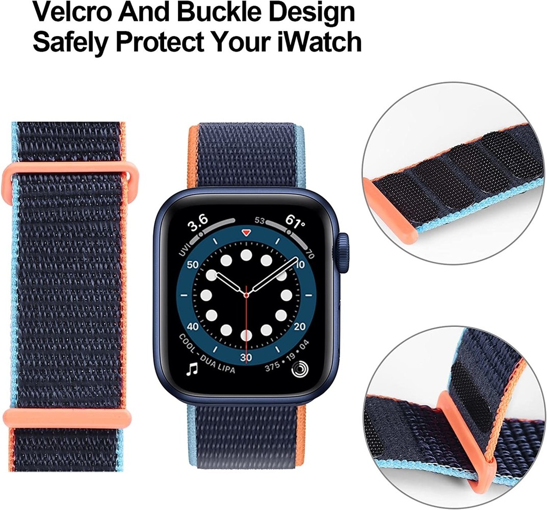 Strap-it Strap-it Bracelet Apple Watch nylon (bleu foncé) Strap-it Strap-it Bracelet Apple Watch nylon (bleu foncé)