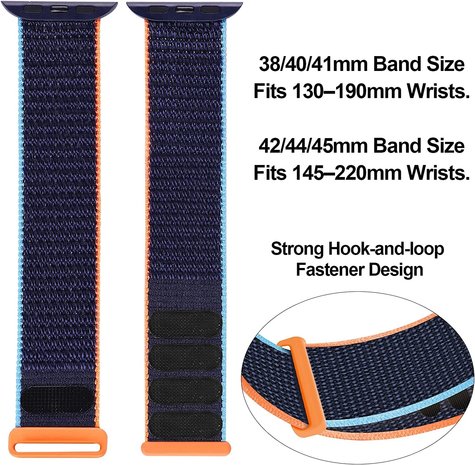 Strap-it Strap-it Bracelet Apple Watch nylon (bleu foncé) Strap-it Strap-it Bracelet Apple Watch nylon (bleu foncé)