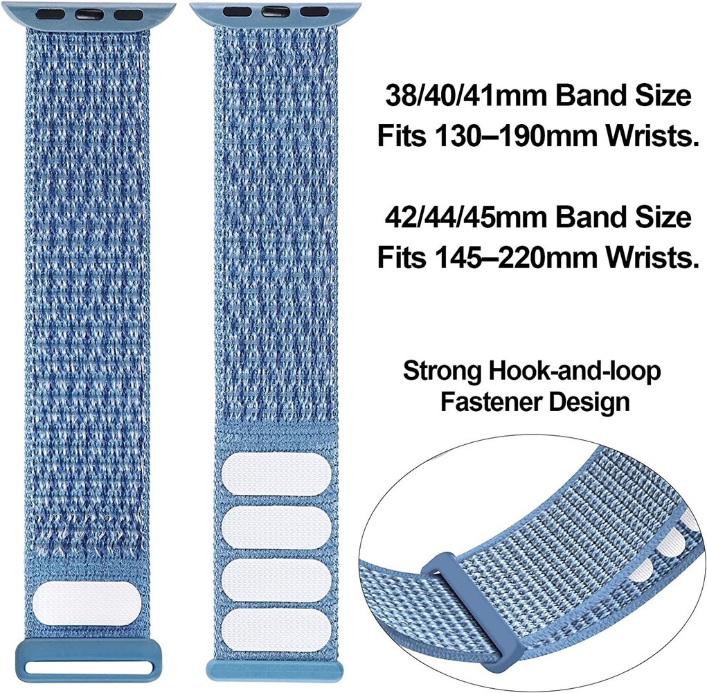 Strap-it Strap-it Bracelet Apple Watch nylon (bleu)