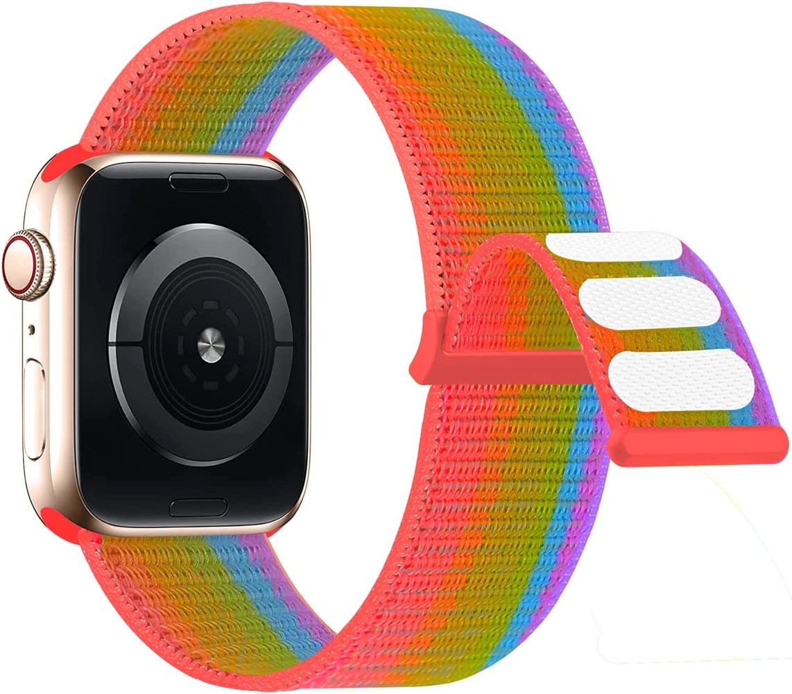 Strap-it Strap-it Bracelet Apple Watch nylon (arc-en-ciel)