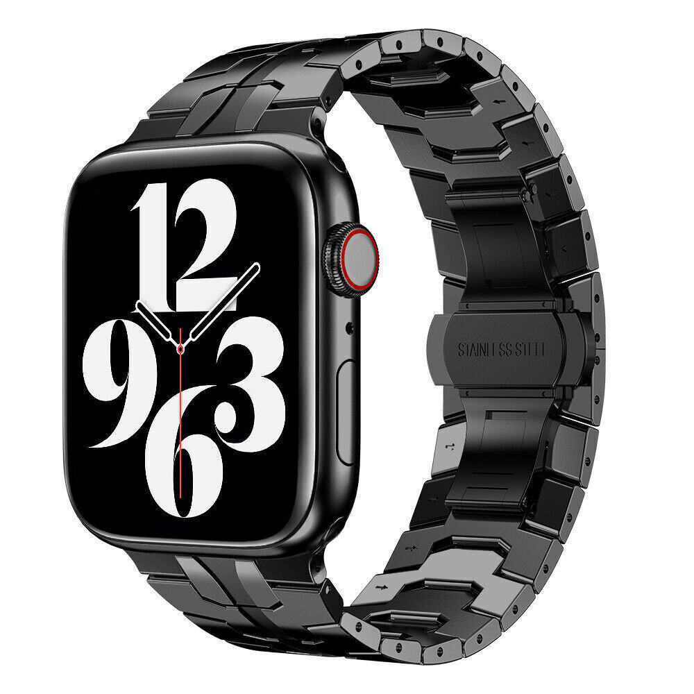 Bracelet acier Iron Apple Watch (noir) Braceletsmartwatch.fr