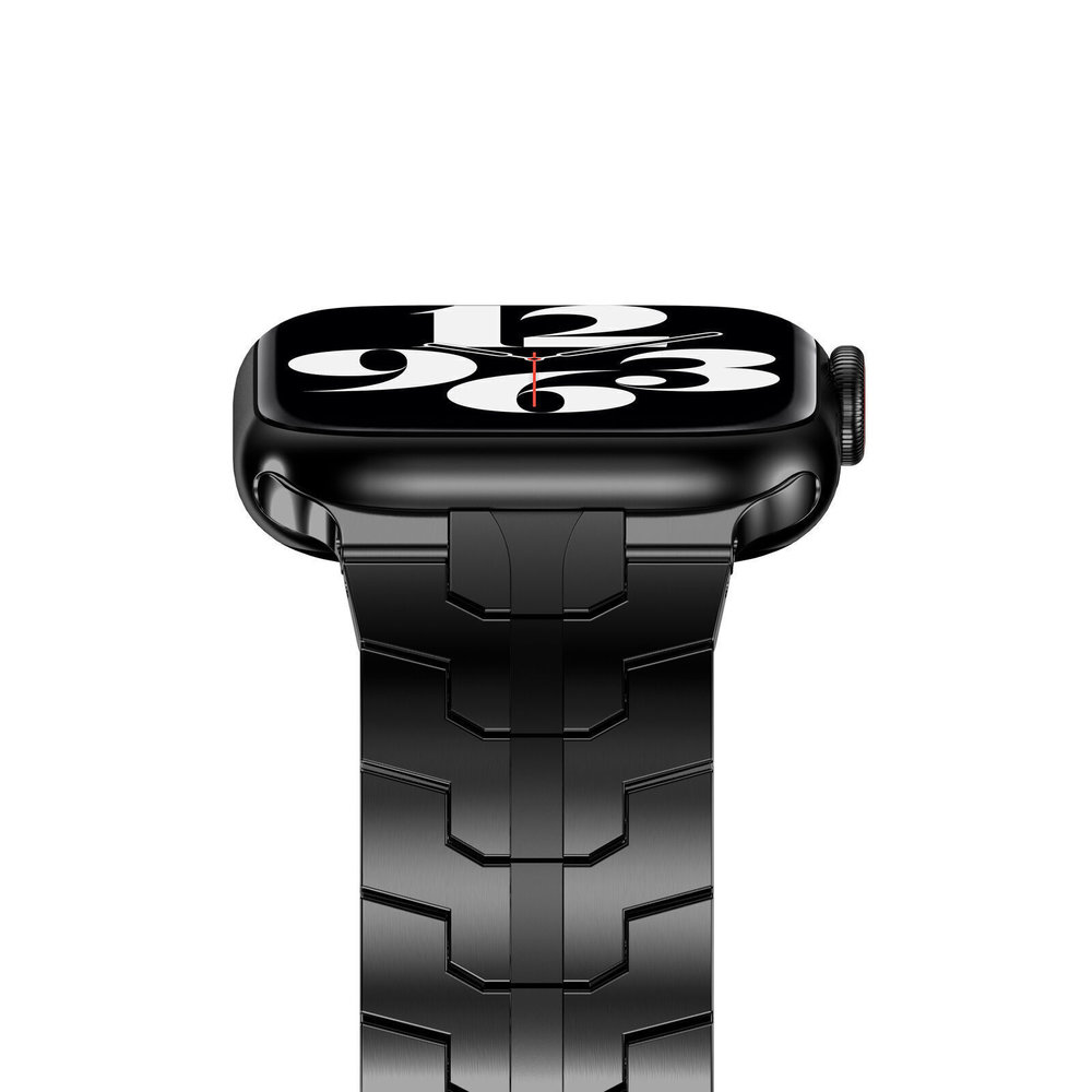 Bracelet acier Iron Apple Watch (noir) Braceletsmartwatch.fr