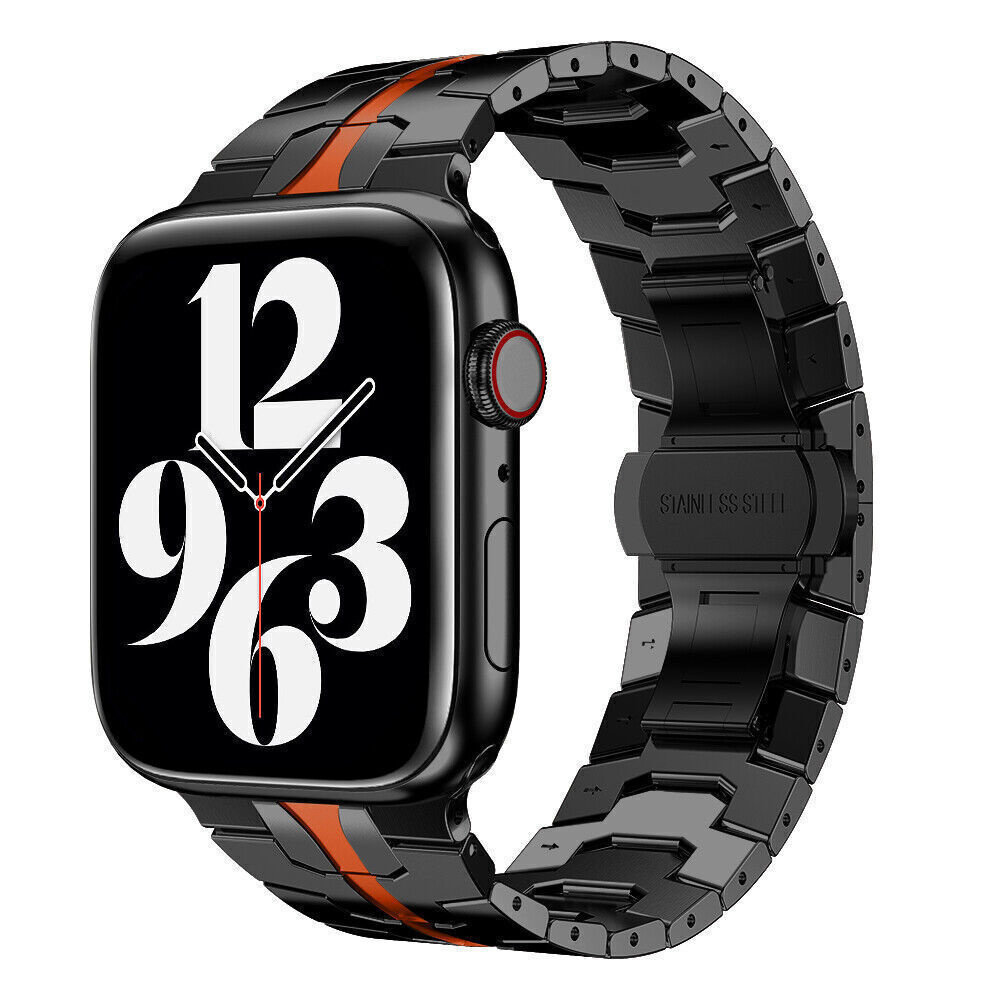 Strap-it Strap-it Bracelet acier Iron Apple Watch (noir/rouge)