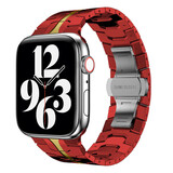 Strap-it Bracelet acier Iron Apple Watch (rouge/or)