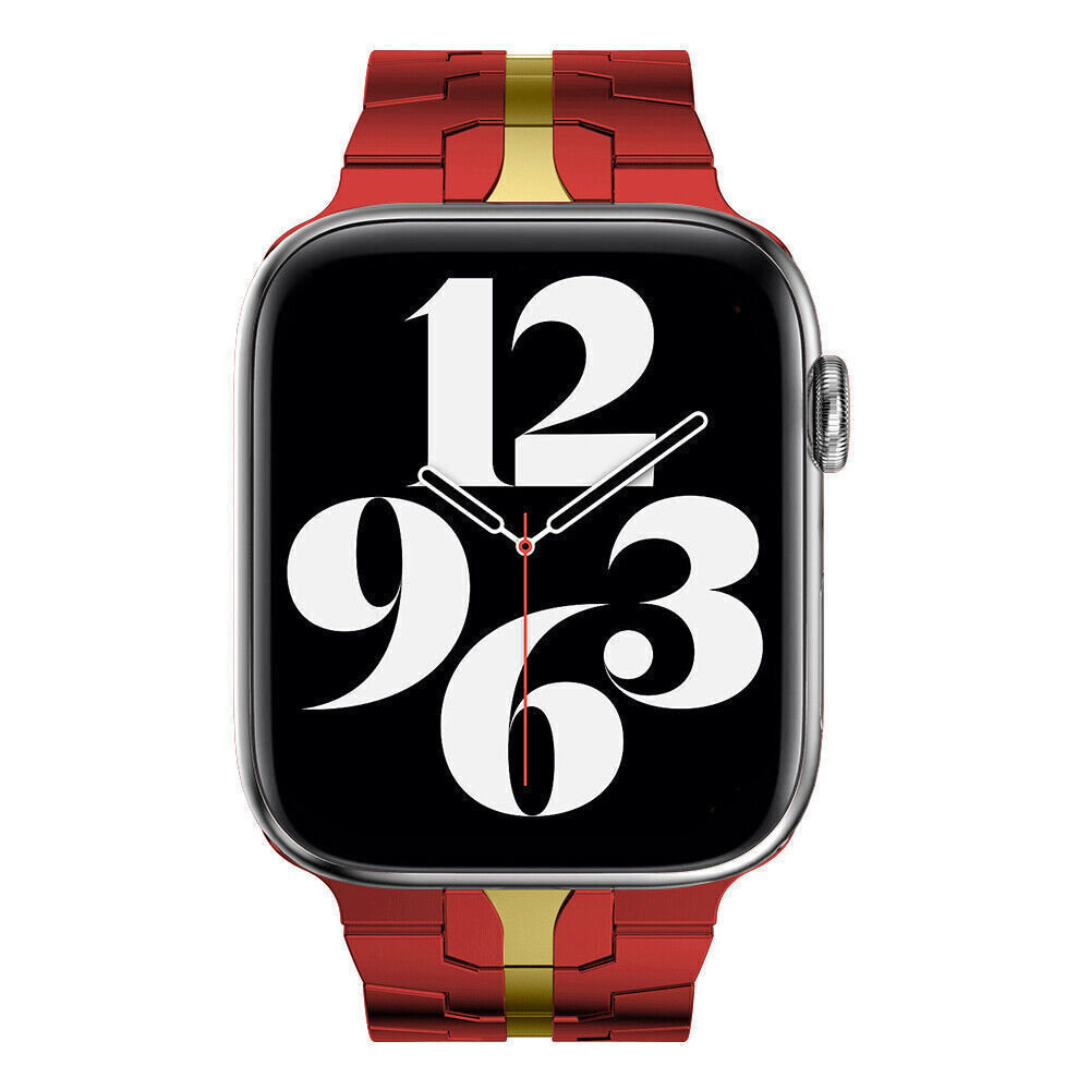 Strap-it Strap-it Bracelet acier Iron Apple Watch (rouge/or)